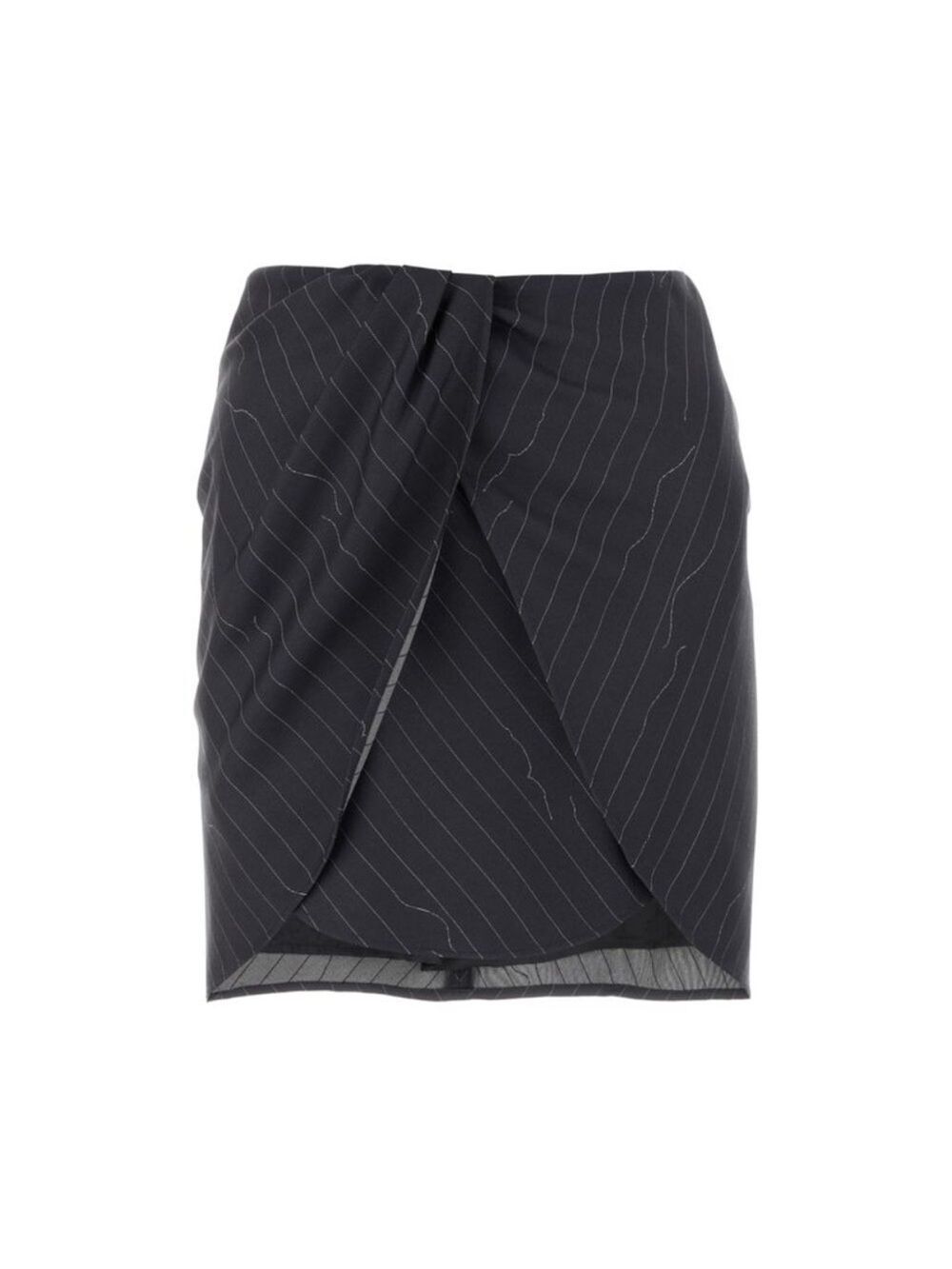 NWT Off-White Pinstripe Draped Mini Skirt Sz 36 IT/US 0